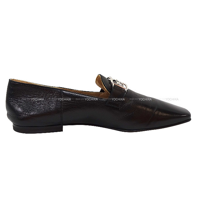 HERMES エルメス ローファー タイム 黒 (ブラック) ゴートスキン #36