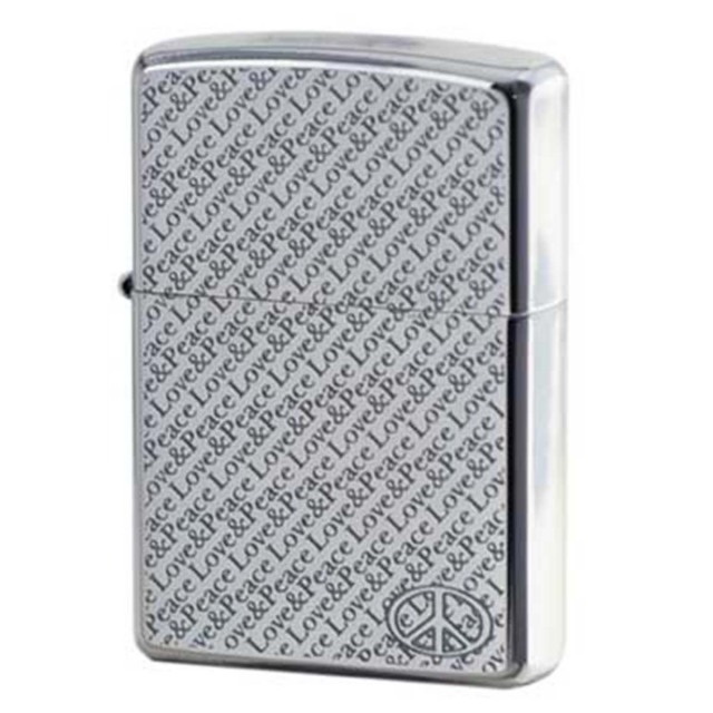Zippo ジッポー ピースマーク ラブ＆ピース シルバーいぶし