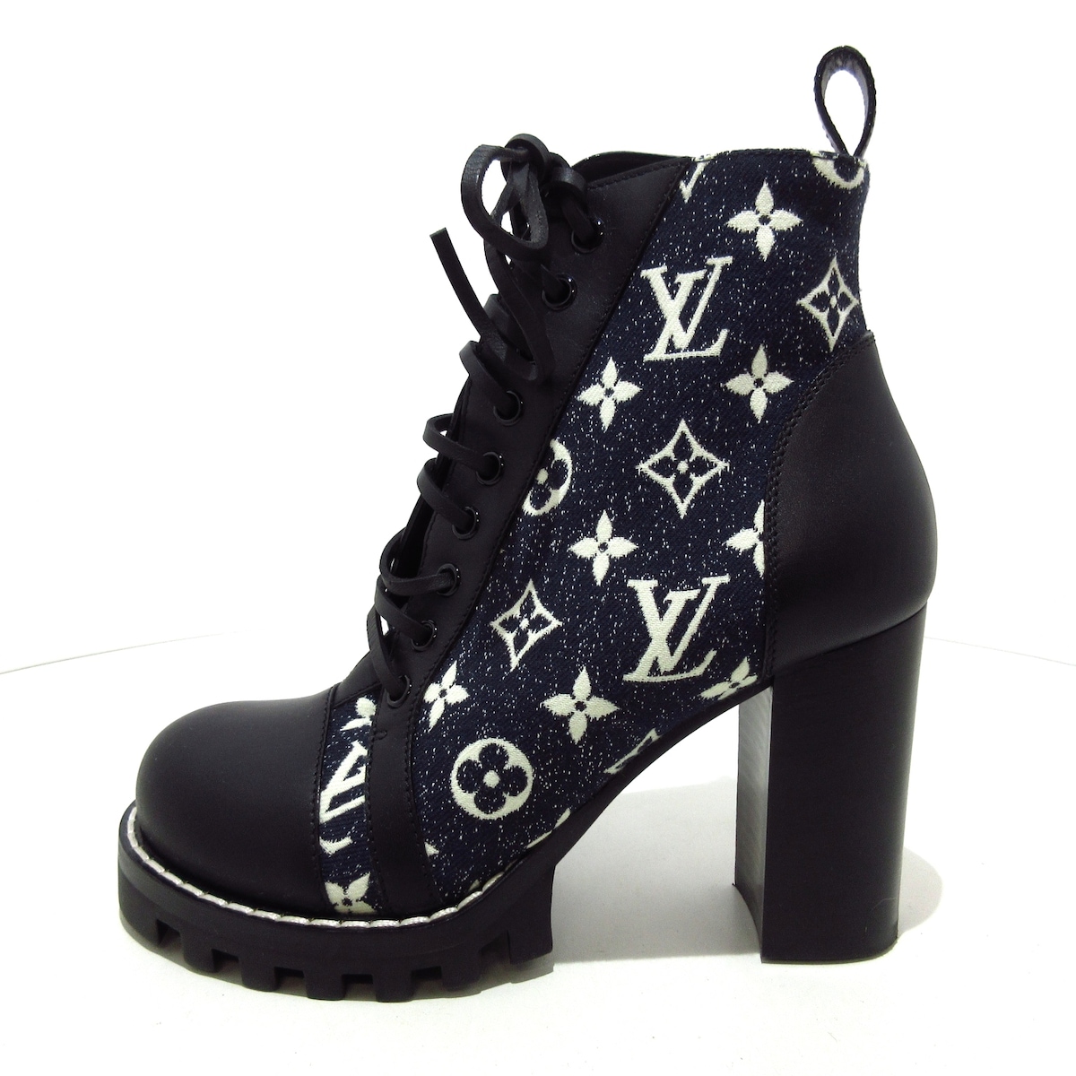 ルイヴィトン/ブーツ/ネイビー×白×黒/サイズ：37(日本サイズ23.5cmに