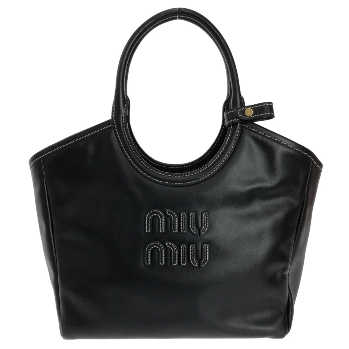 ミュウミュウ/トートバッグ/IVY レザー バッグ/黒/レザー/型番：5BA284