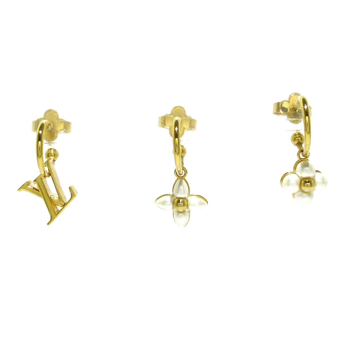 ルイヴィトン/ピアス/ブックル ドレイユ・LV フローラグラム セット3