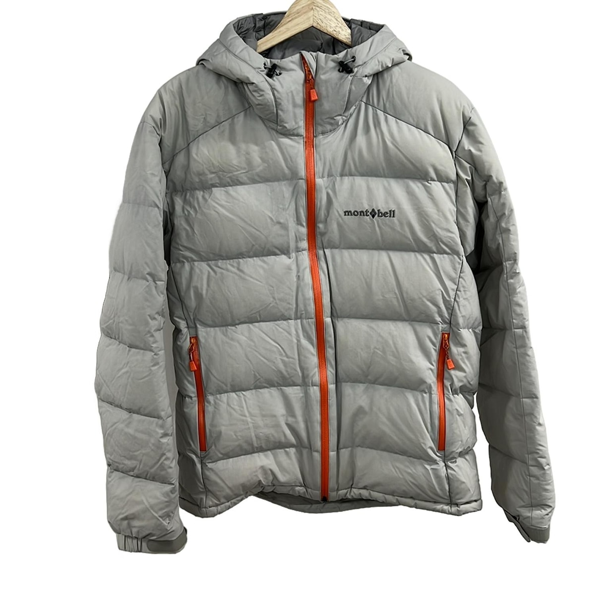 モンベル/ダウンジャケット/ライトグレー×オレンジ/サイズ：Lの買取