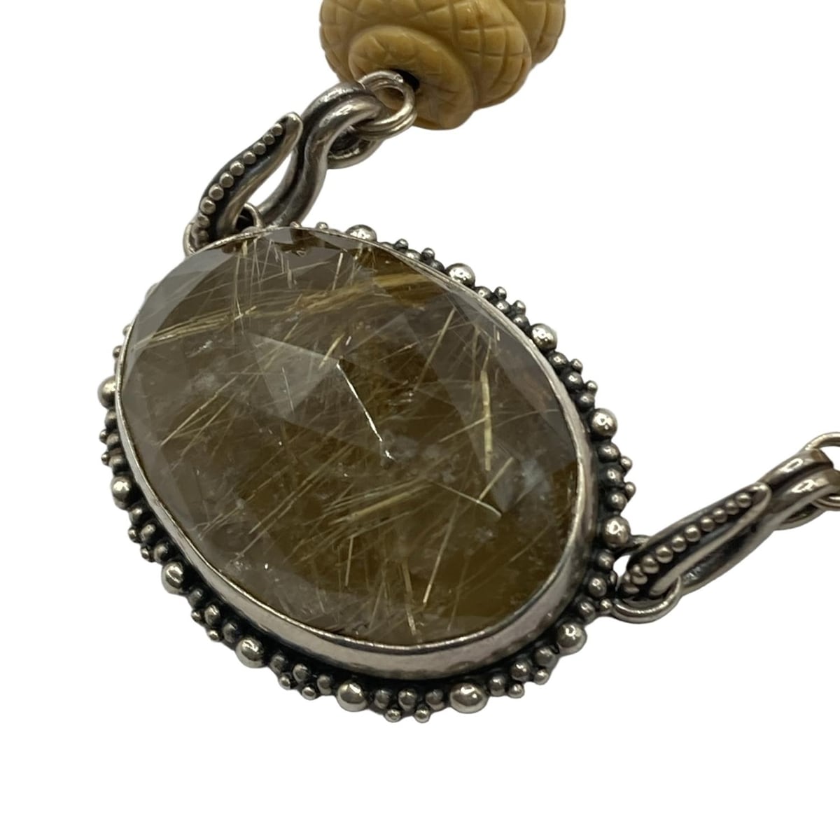 スティーブンデュエック/ネックレス/シルバー×ライトブラウン×クリアの