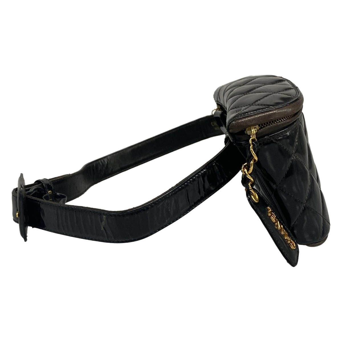 CHANEL(シャネル) ウエストポーチ マトラッセ 黒 レザー（19296720