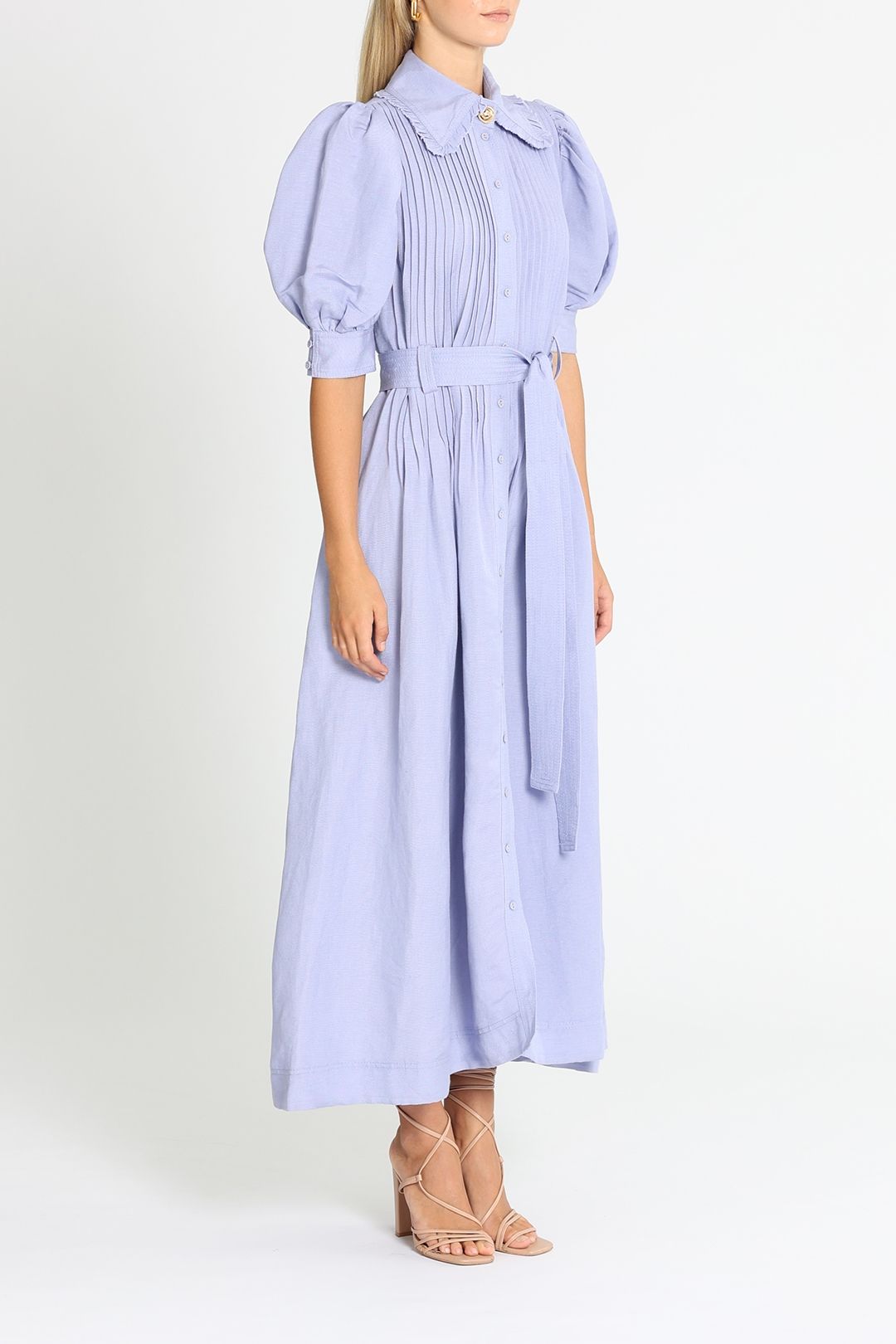 Hire Madeleine Belted Midi Dress in Lilac | Aje | GlamCorner