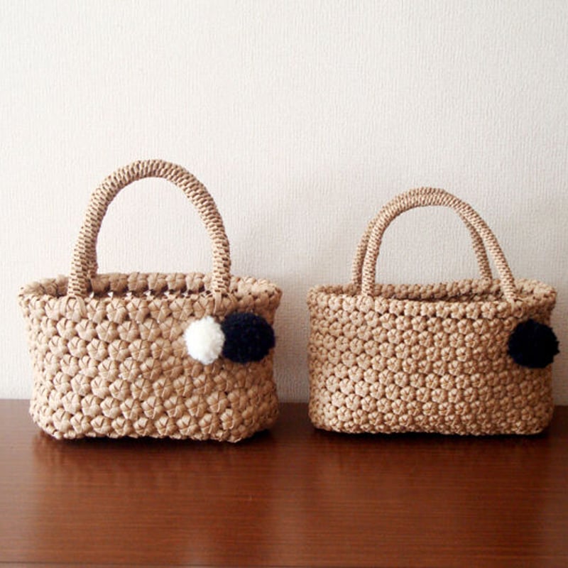 花結び編みのかごバッグ（6本幅）ナチュラル〈新品〉 | 器屋 HAKOBE