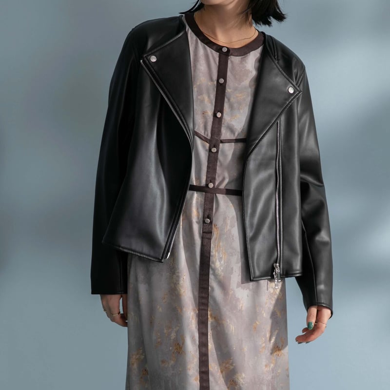 バックフリルフェイクレザーライダース | ZAZABYS