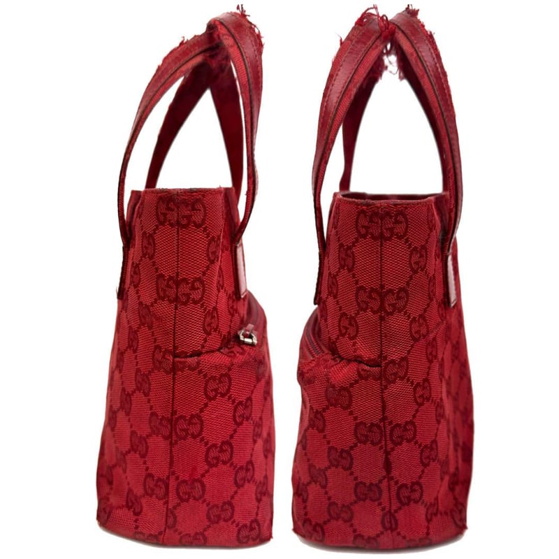 GUCCI グッチ 002 1079 001998 GGキャンバス レザー レッド 赤 ミニハ