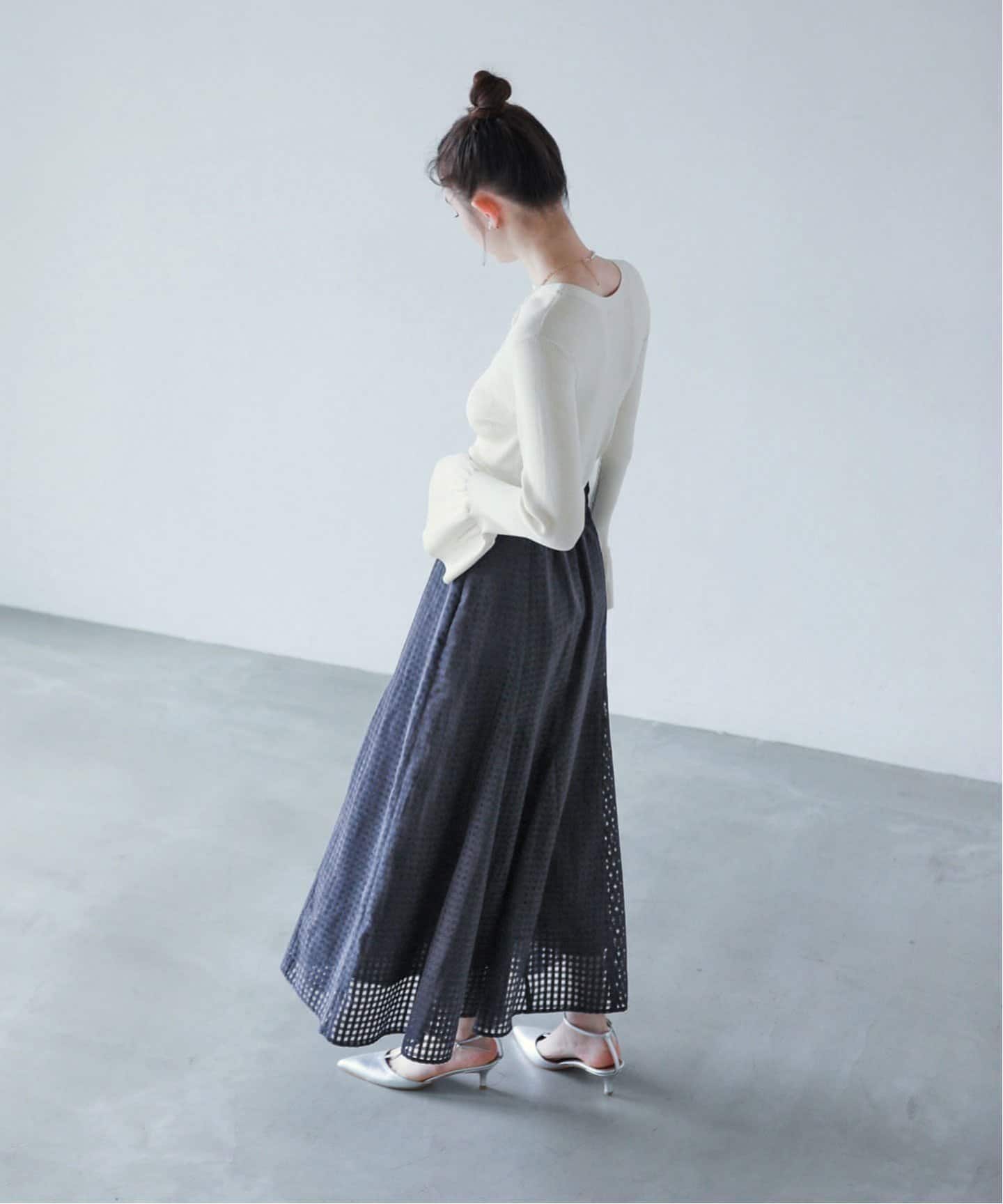 追加2》シアーチェックフレアスカート（ロング・マキシ丈スカート