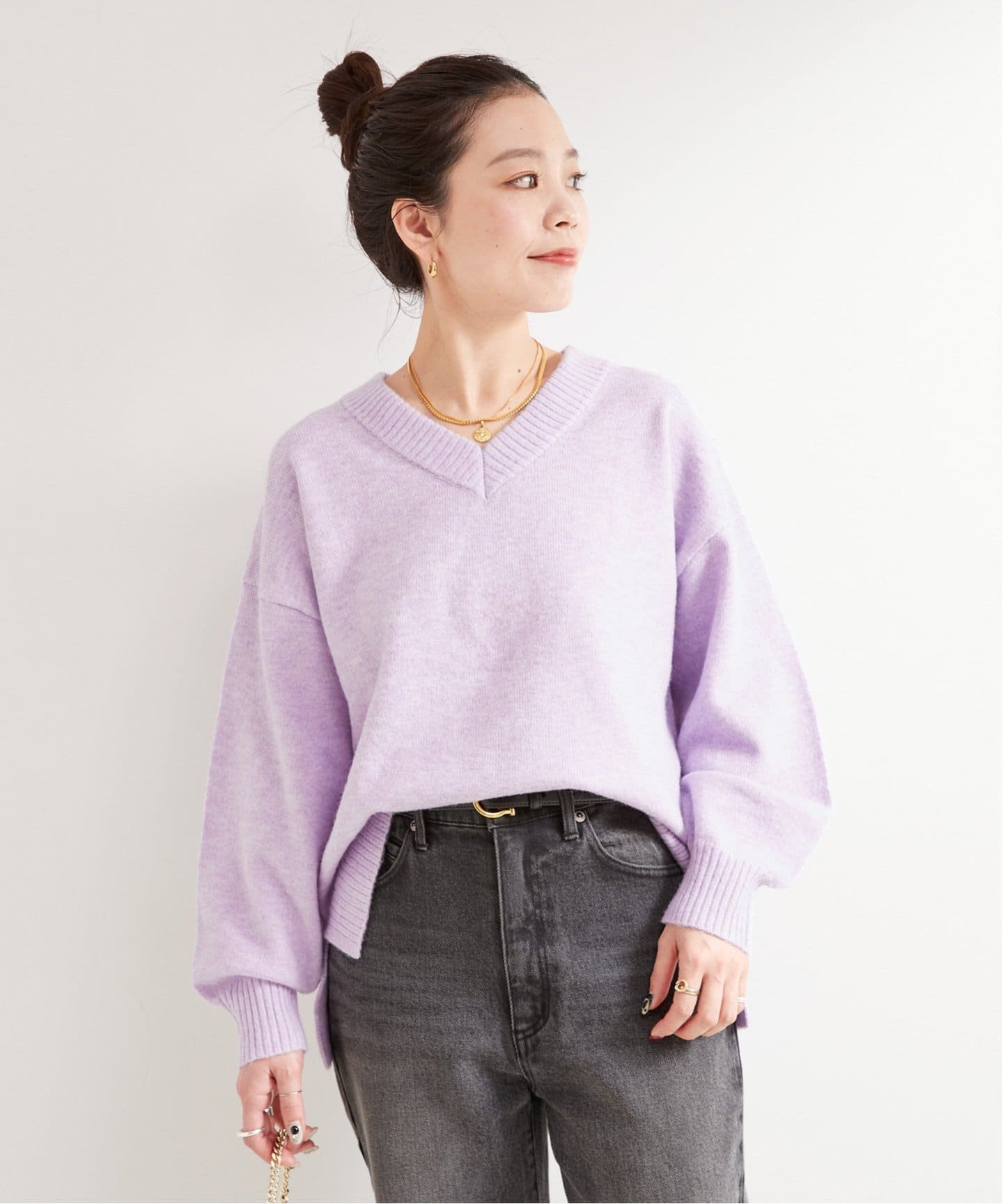 ウール混Vネックプルオーバー（ニット／セーター）｜B.C STOCK（ベー