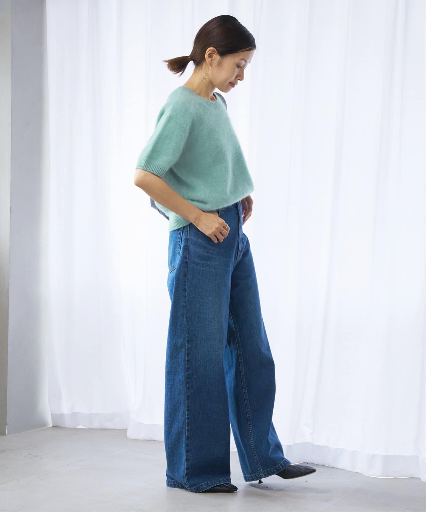 fluffy ファーハーフスリーブプルオーバー（ニット／セーター）｜IENA