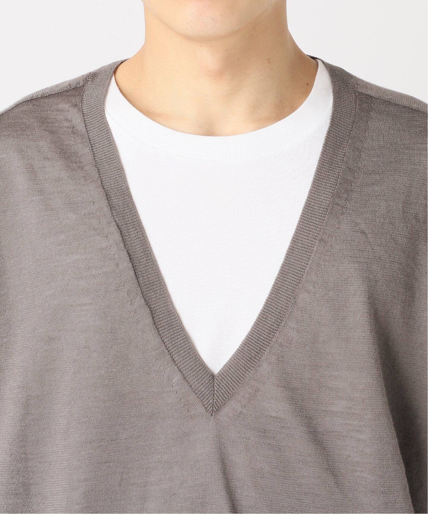 BATONER / バトナー】別注 Ramie V Neck Knit（ニット／セーター）｜L