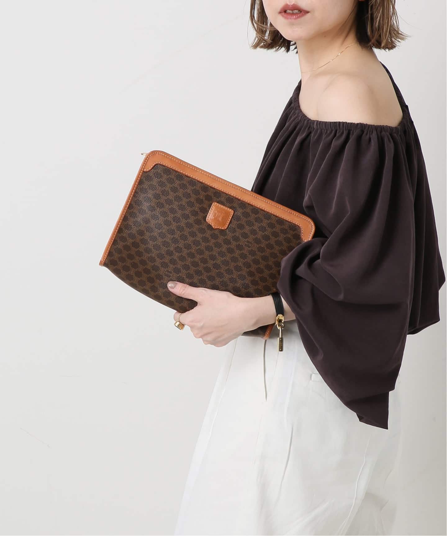 VINTAGE CELINE/セリーヌ】マカダム クラッチバッグ（クラッチバッグ