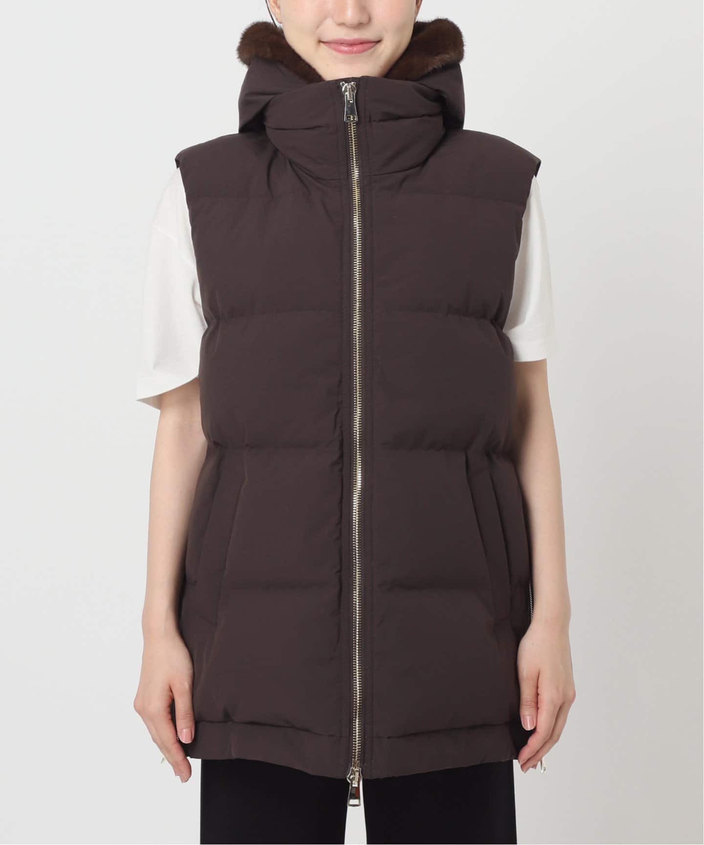 LOU ANDREA/ルー アンドレア】 FAKE MINK VEST（ダウン・中綿ベスト