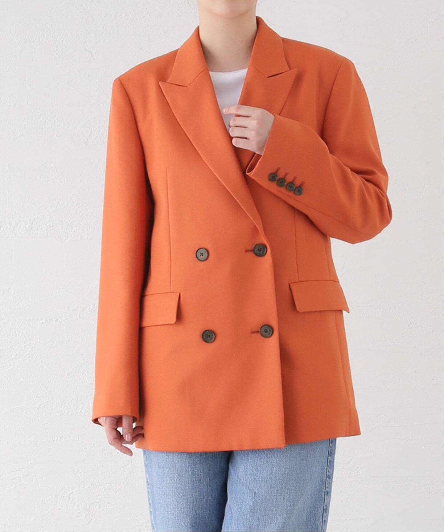 スムースツイルダブルブレストジャケット（テーラードジャケット