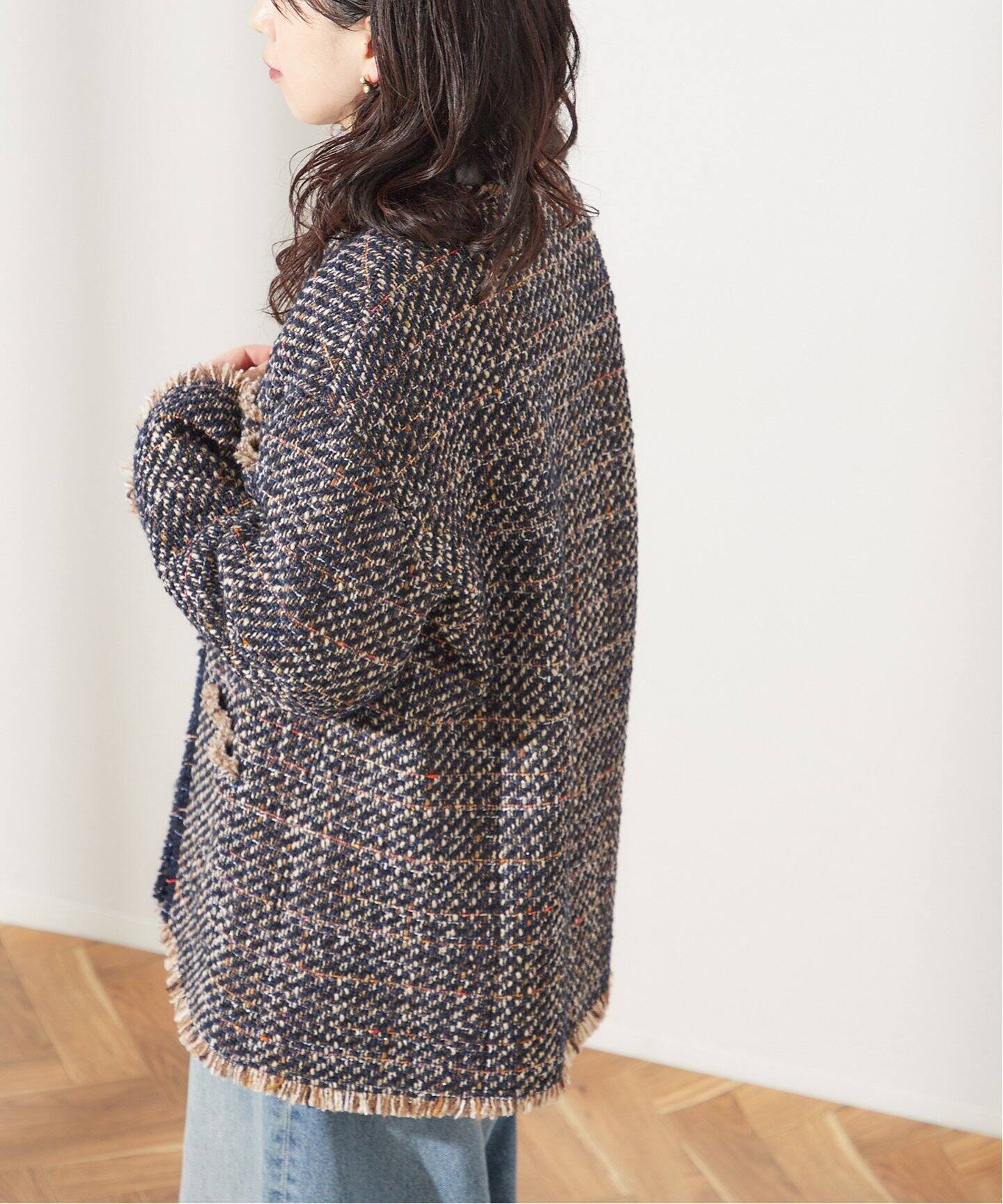 SP》GIOLICAツイードBIGジャケット（ノーカラージャケット）｜JOURNAL