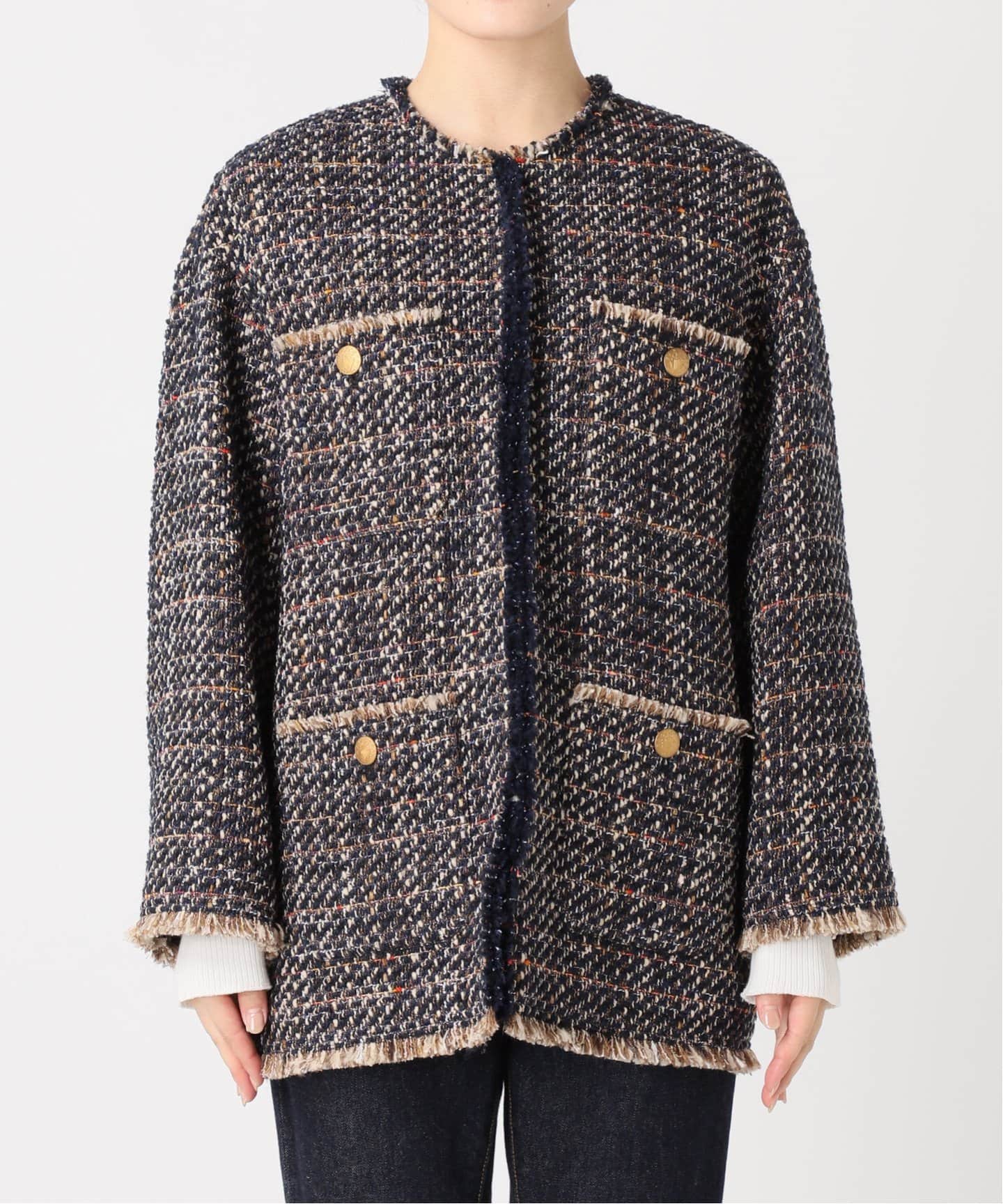 SP》GIOLICAツイードBIGジャケット（ノーカラージャケット）｜JOURNAL