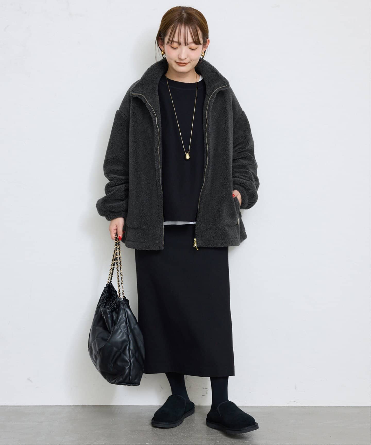 追加》ウール混ボアスタンドコクーンブルゾン（その他ブルゾン