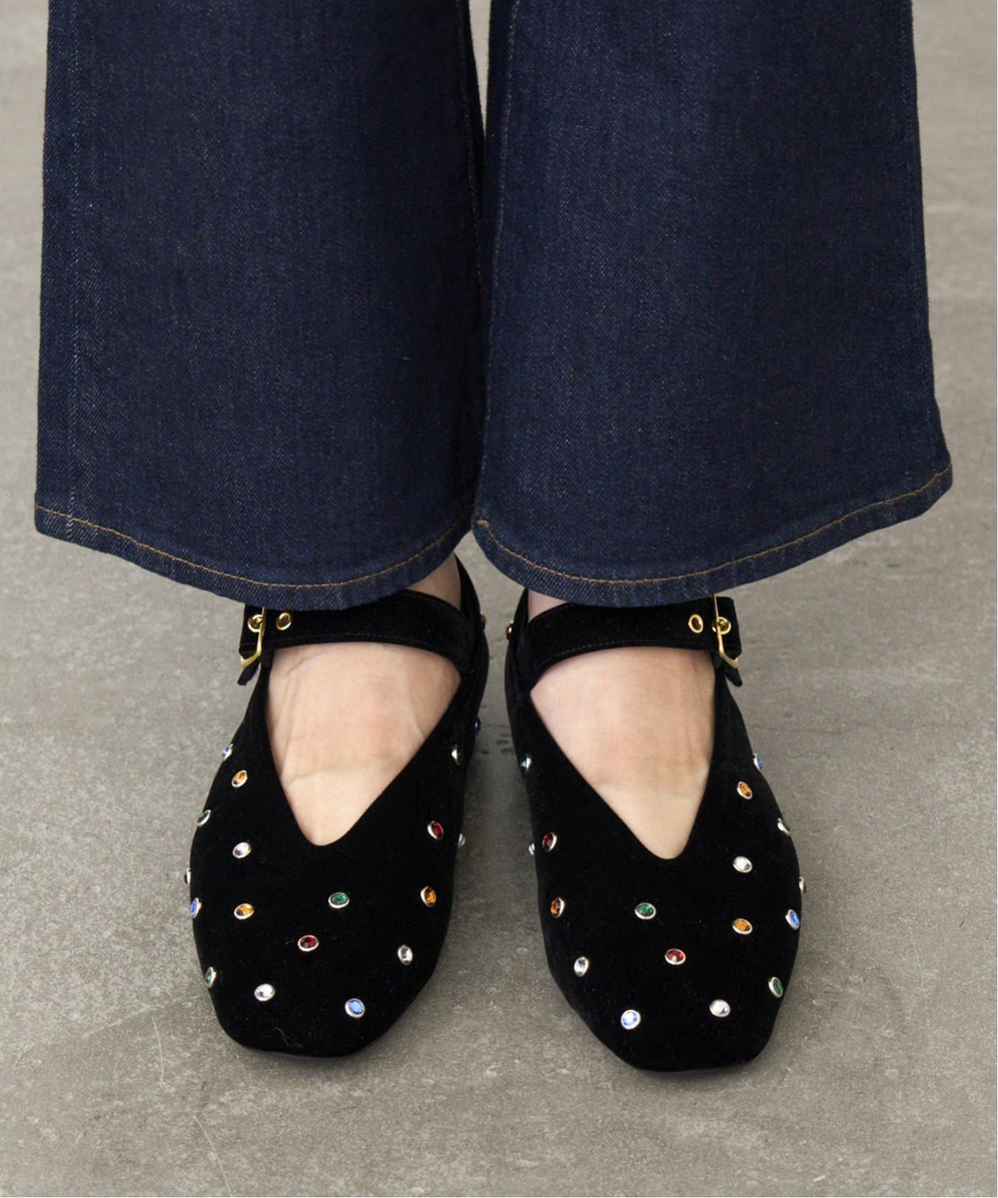 追加》GRISE EDGEスタッズメリージェーンフラット（フラットシューズ