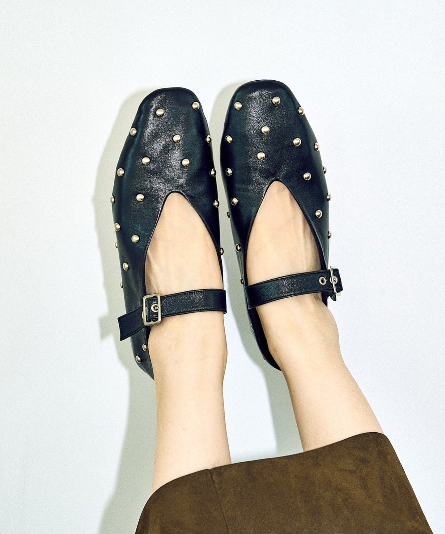 追加》GRISE EDGEスタッズメリージェーンフラット（フラットシューズ