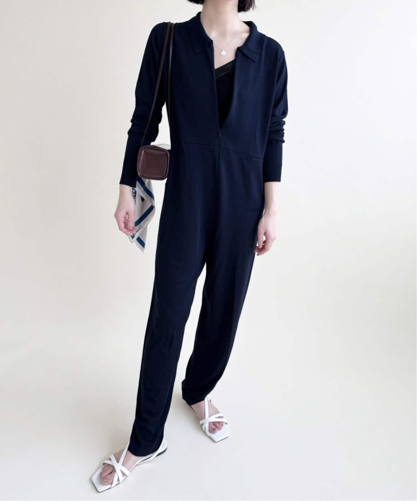 ジップ ニットオールインワン（つなぎ／オールインワン）｜EDIT.FOR