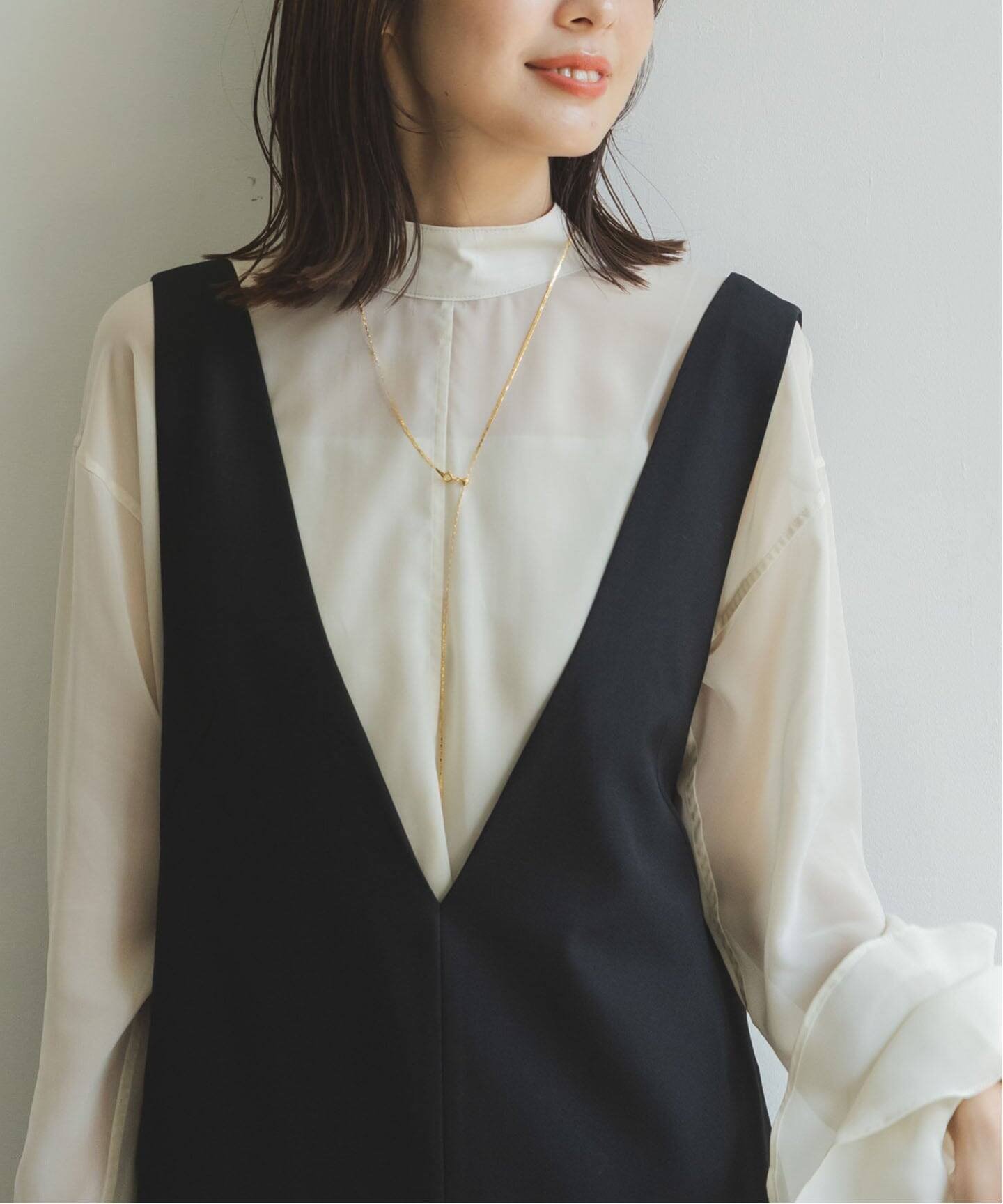 WEB限定追加2》ストレートVネックワンピース（ワンピース）｜NOBLE