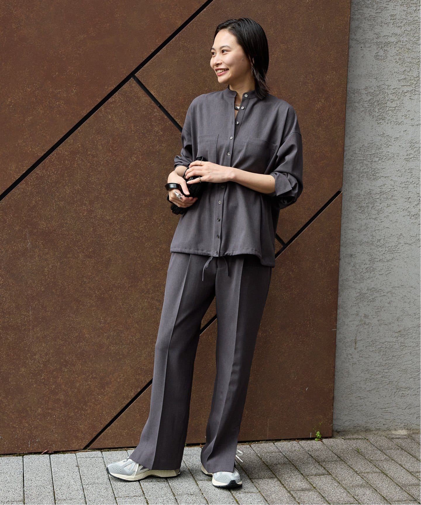 ウーリッシュツイルタックボリュームシャツ（シャツ／ブラウス