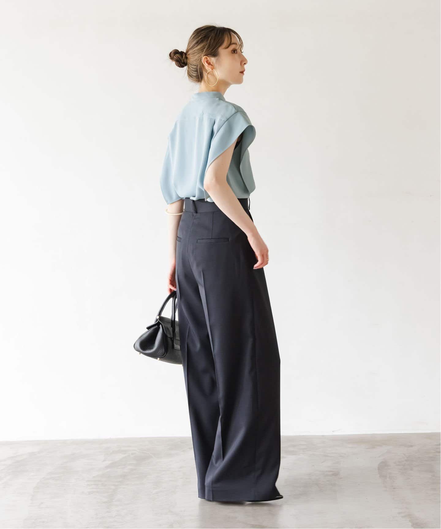 WEB限定追加》【洗える】スクエアースリーブフロントオープンブラウス2