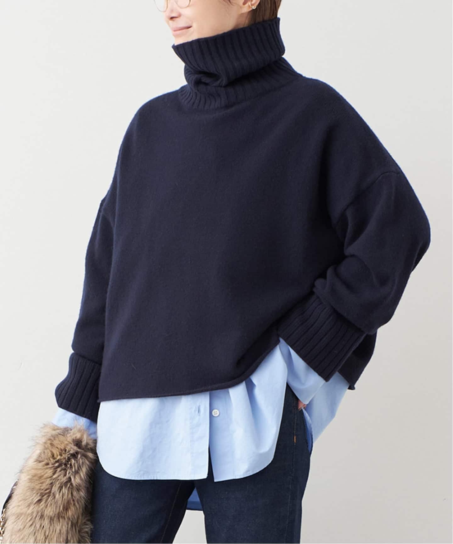 Cropped タートルネック ニット（ニット／セーター）｜Deuxieme Classe