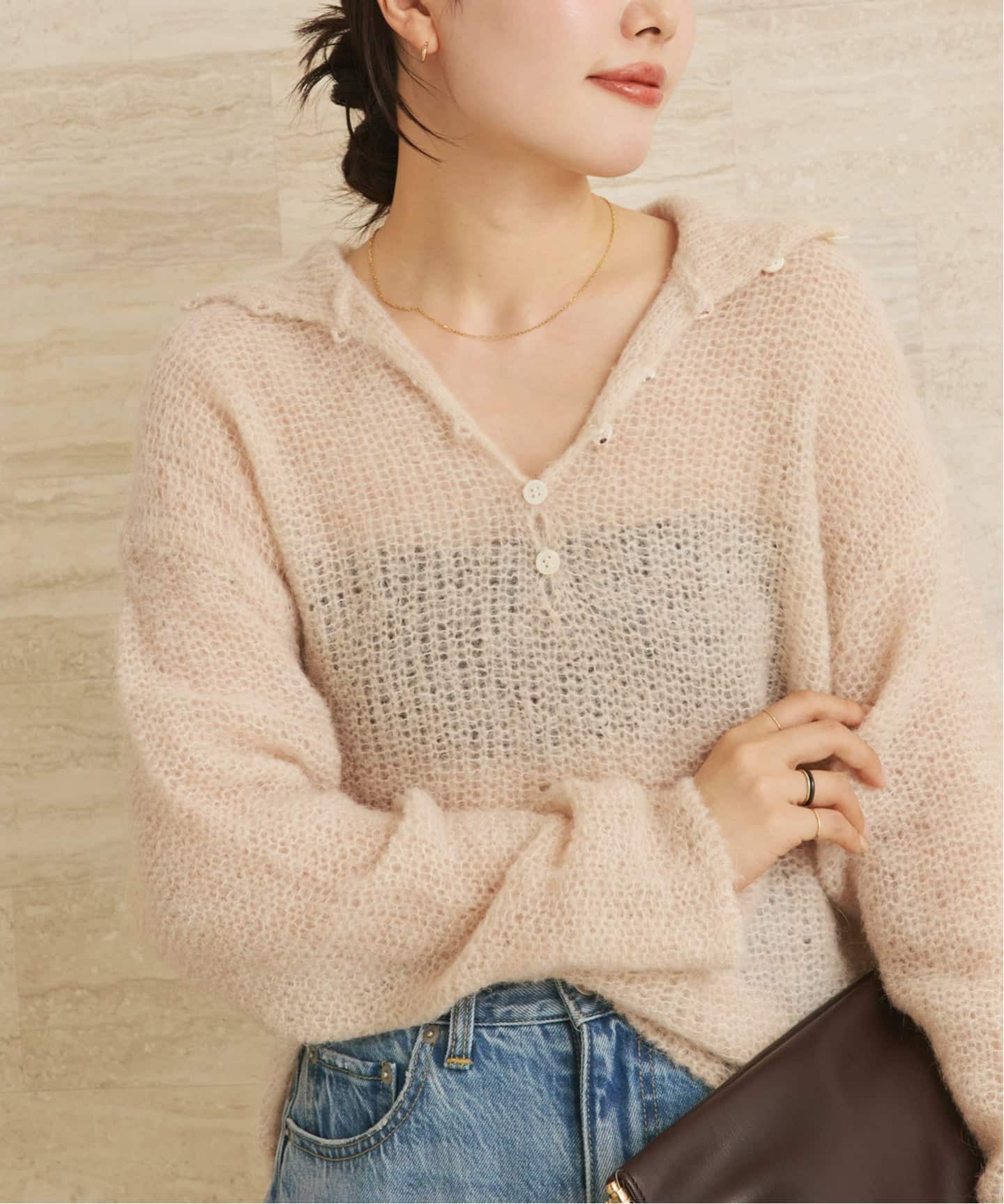 追加》ALPACA MIX BUTTON ニット 4（ニット／セーター）｜Plage