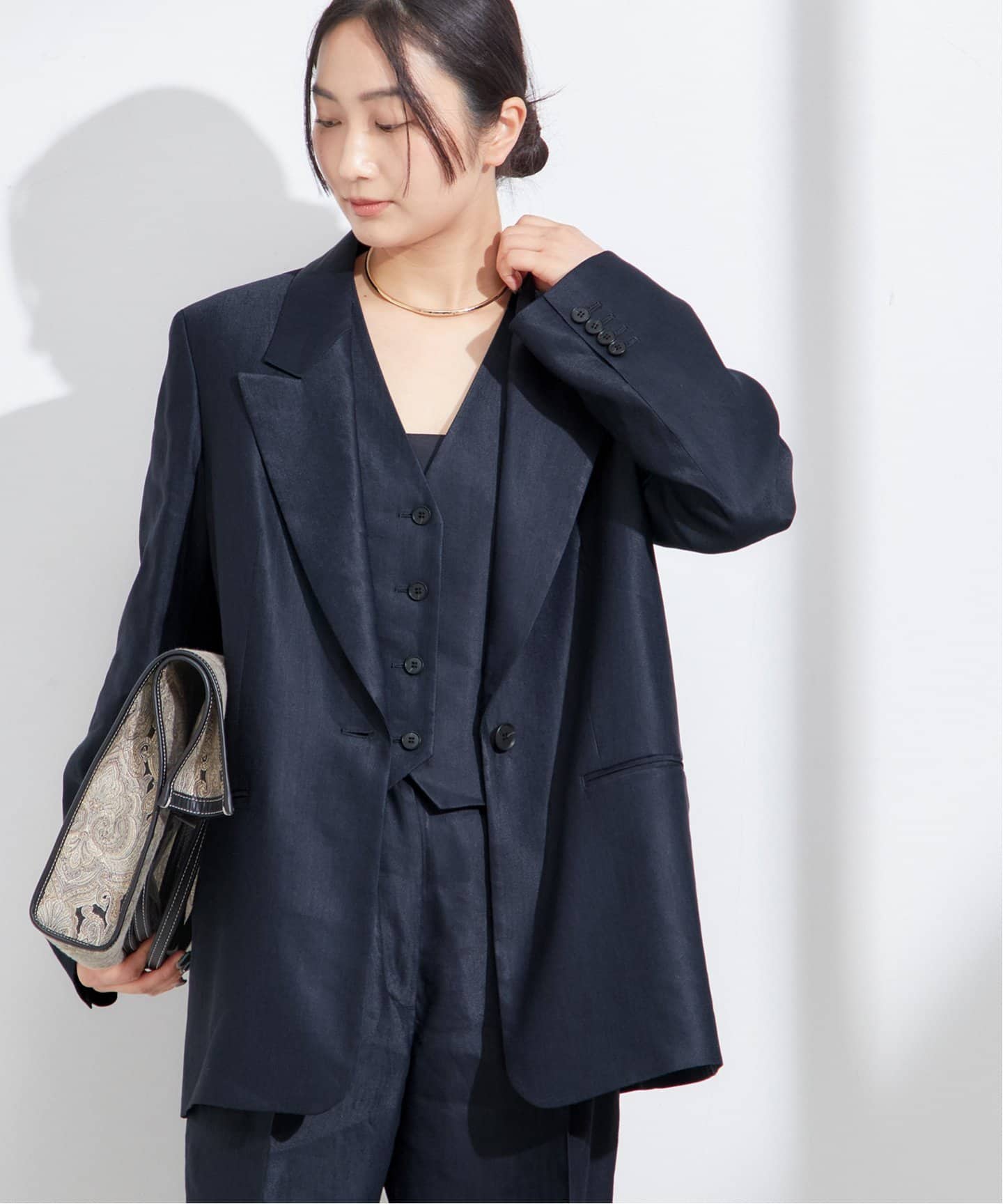 NALYA リネン/チェックジャケット（テーラードジャケット）｜JOURNAL