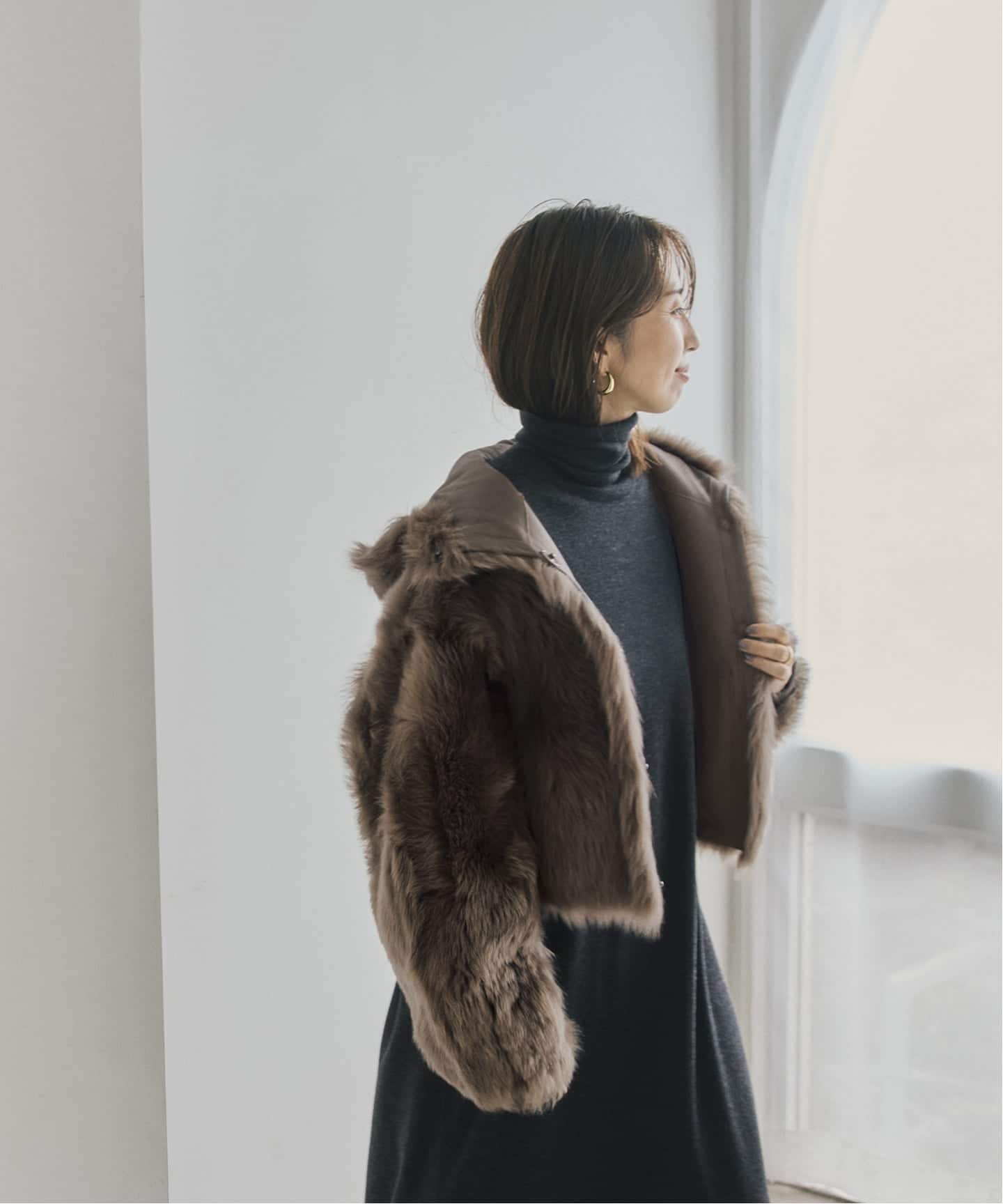 BLANCHA ブランカ HOODIE ブルゾン 25061-3 01（ムートンコート