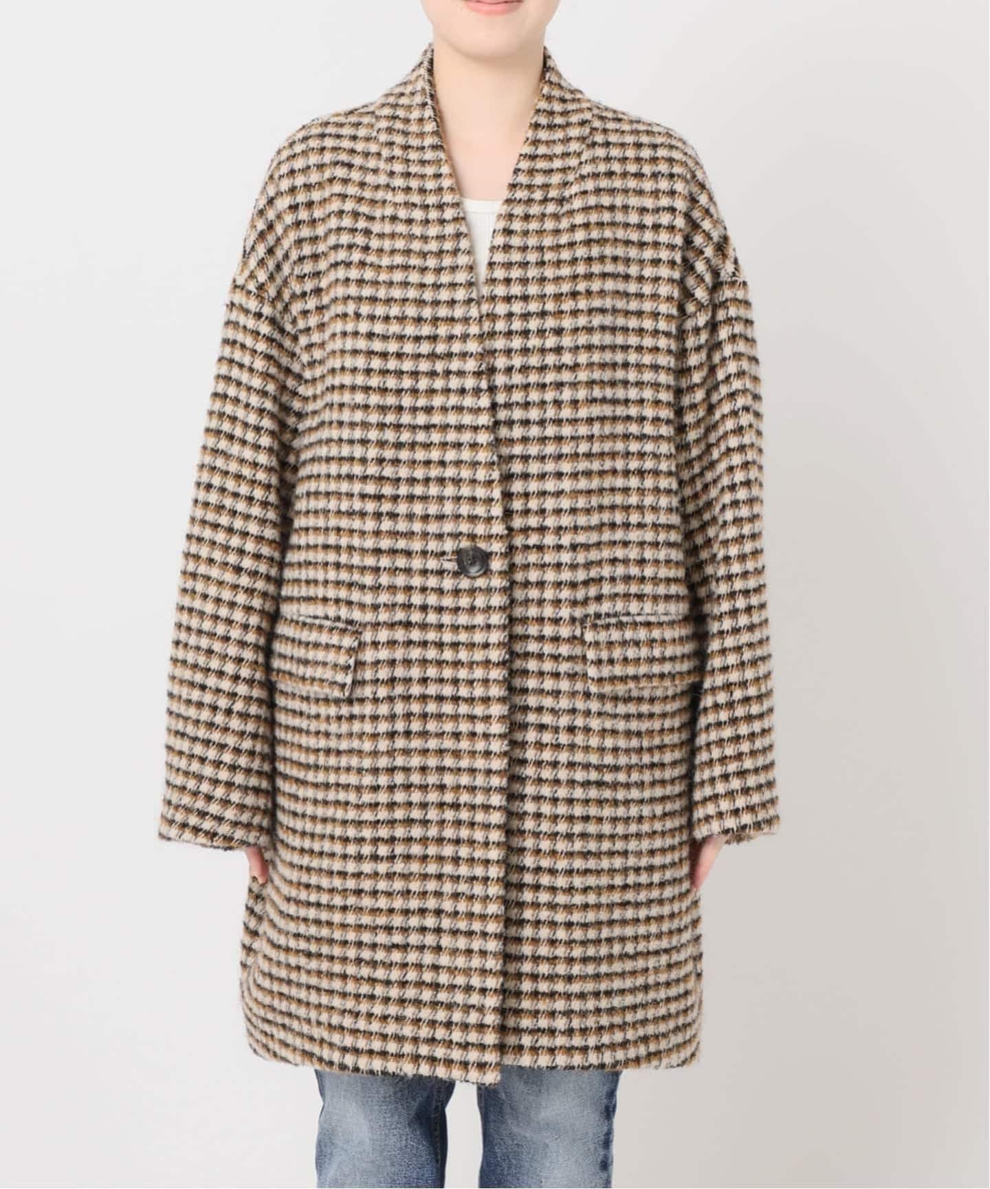 追加3》SUPER140S/GIOLICA コクーンコート（ノーカラーコート