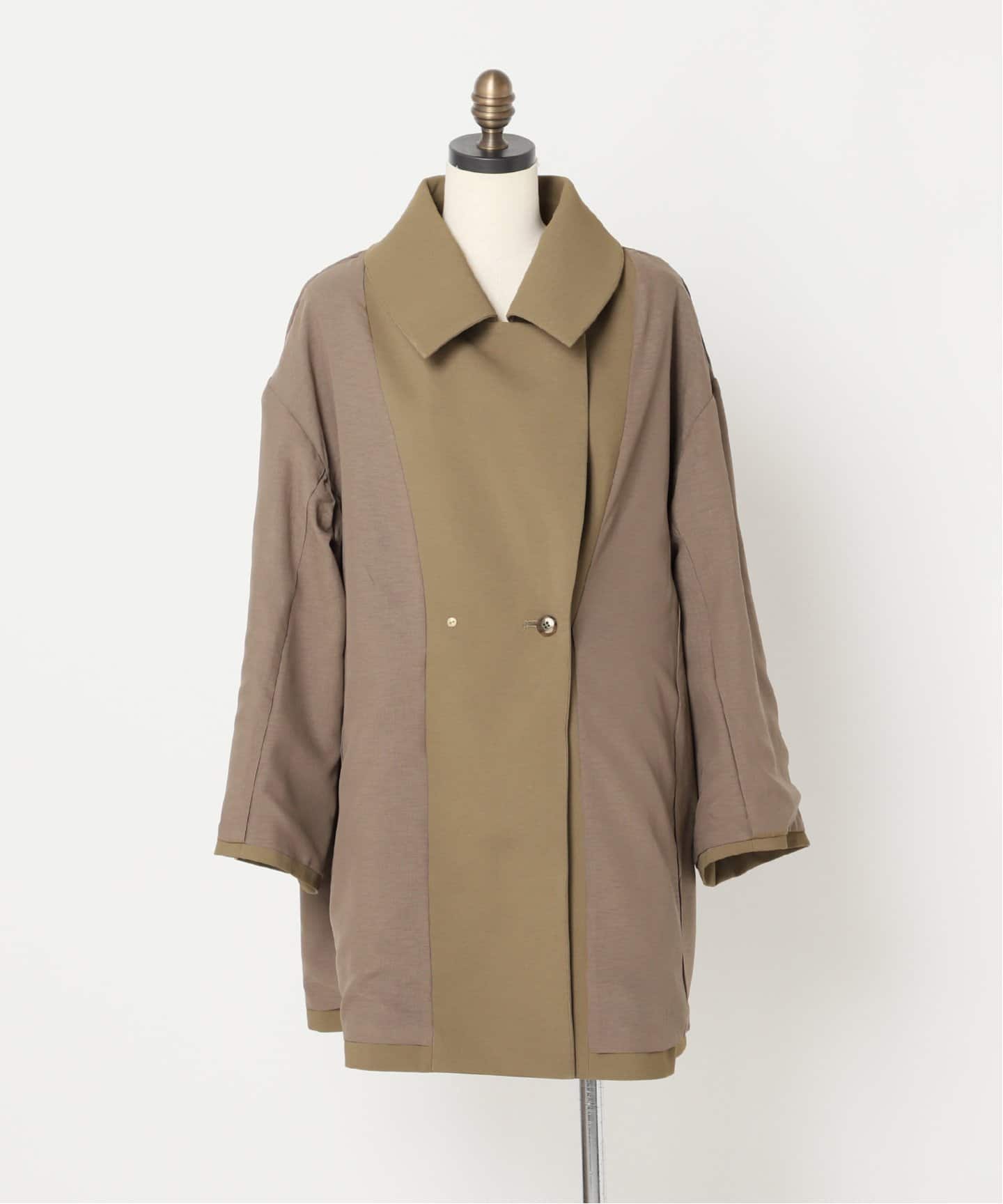 バックサテン ワイドカラーコート（その他ブルゾン／アウター