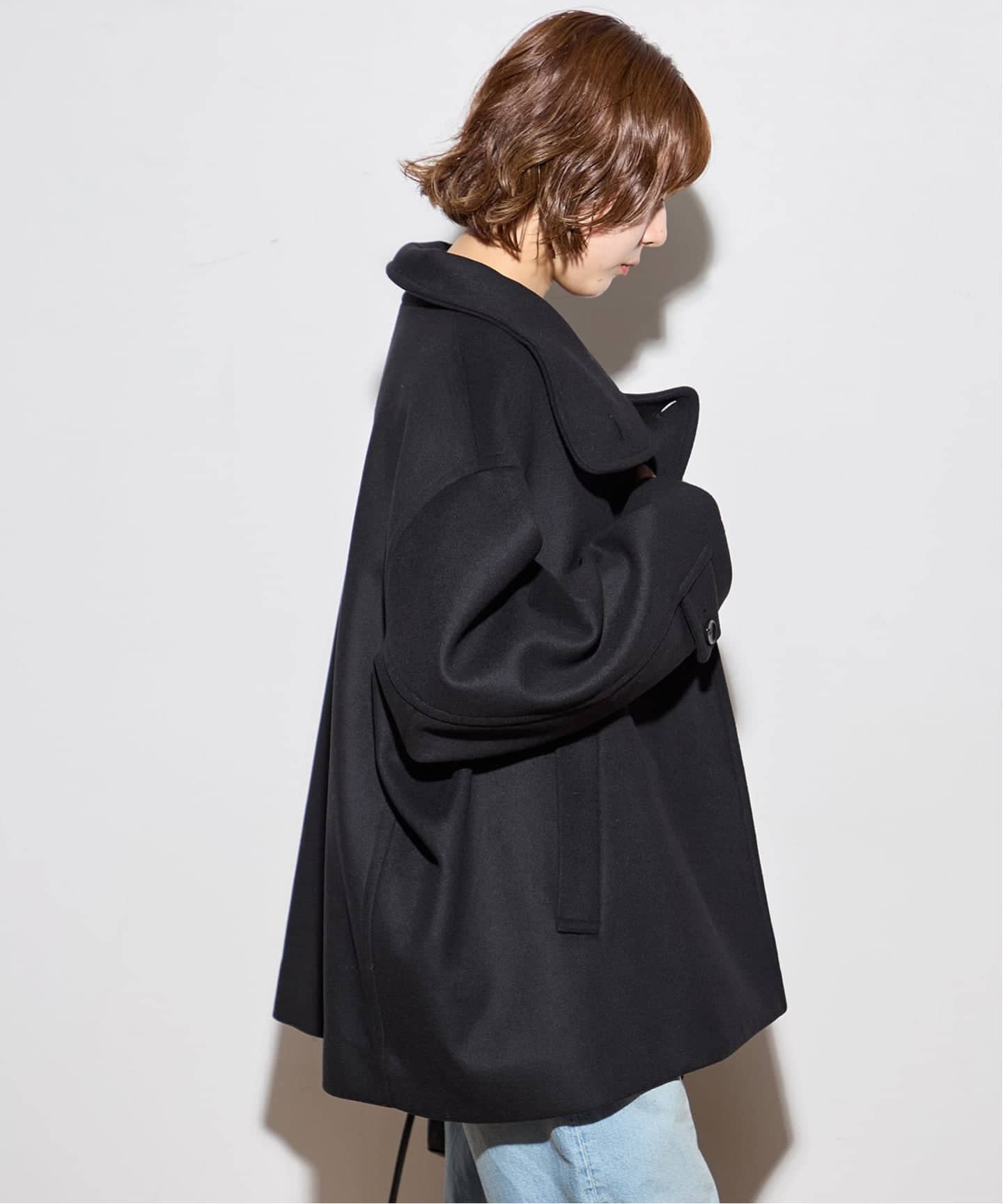 MANTECO/TWEEDスタンドショートコート（その他ブルゾン／アウター