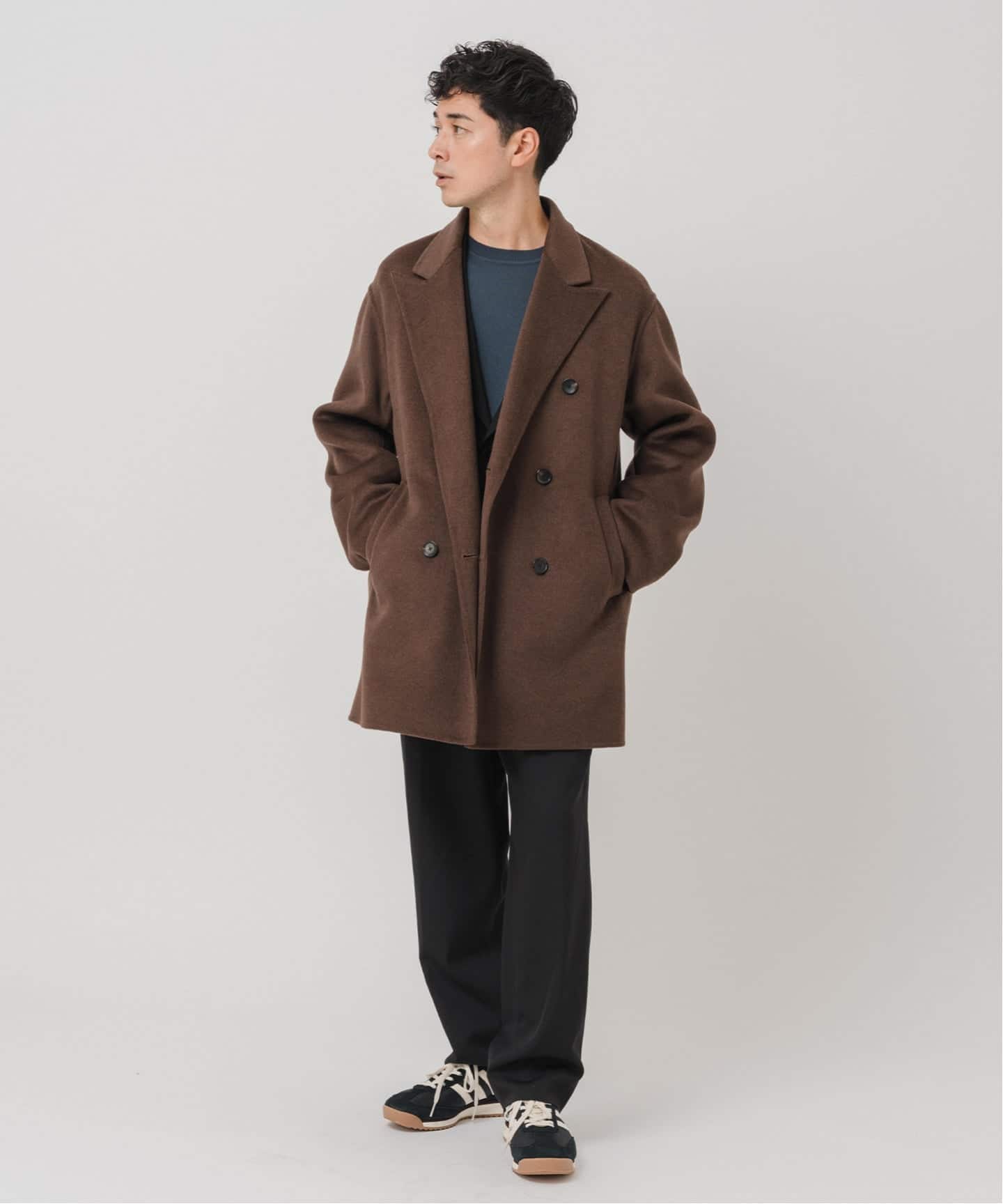 E. ウールカシミヤ Wフェイス コート（チェスターコート）｜EDIFICE