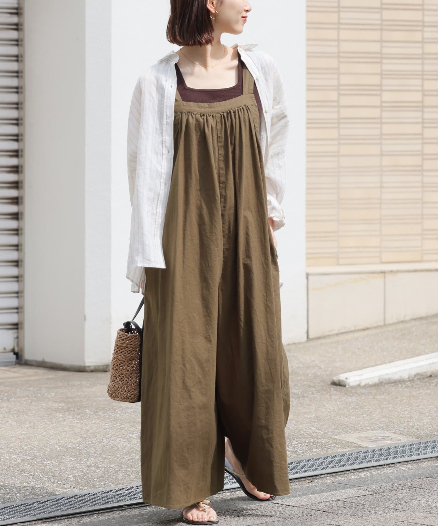 追加》手洗い可 / ギャザーサロペット（サロペット／オーバーオール