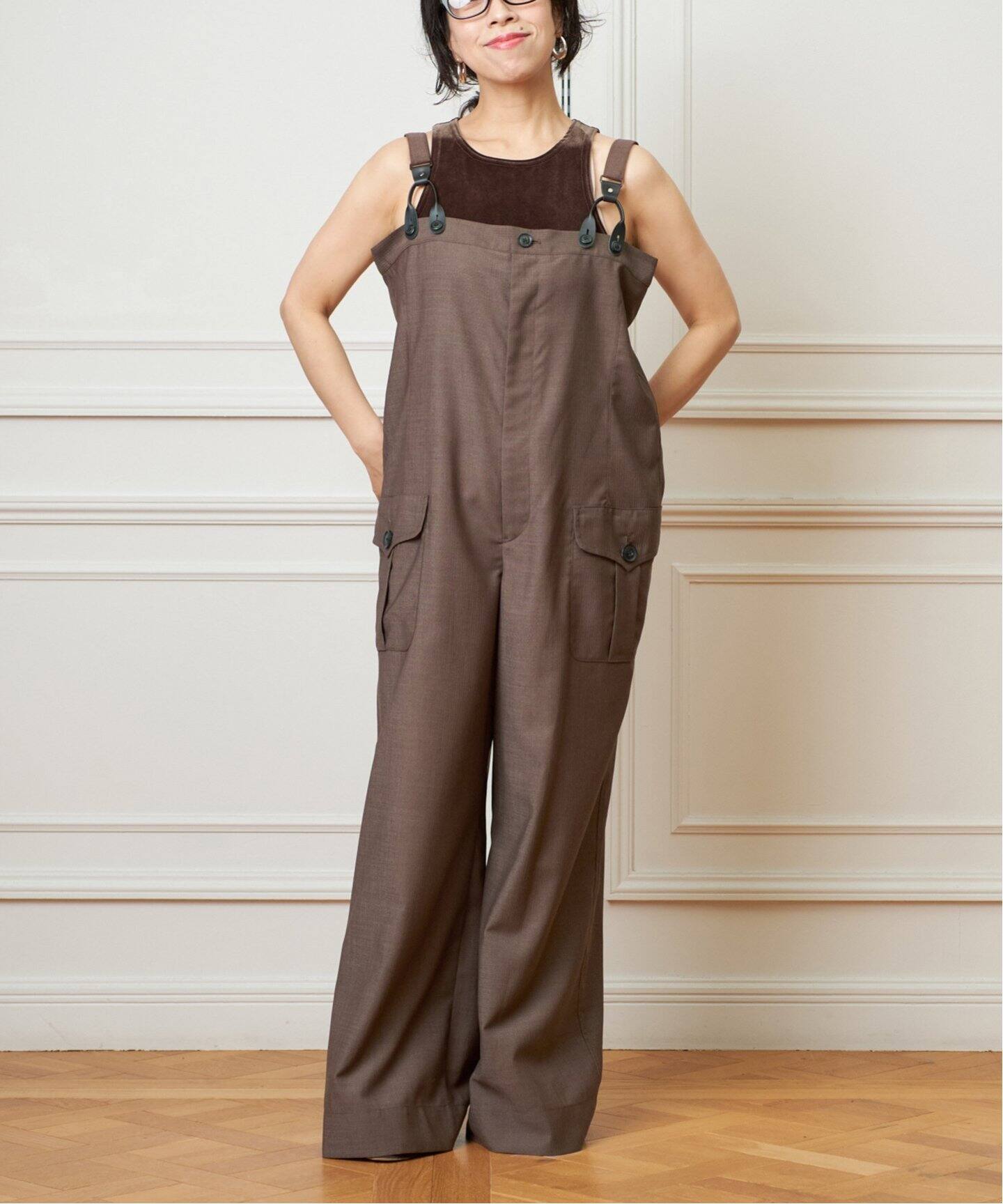 IENA LA BOUCLE ウーステッドオーバーオール（サロペット