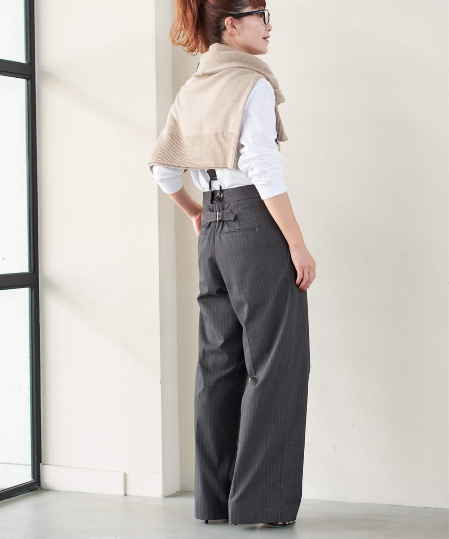 サスペンダー付きワイドストレートパンツ（その他パンツ）｜Spick and