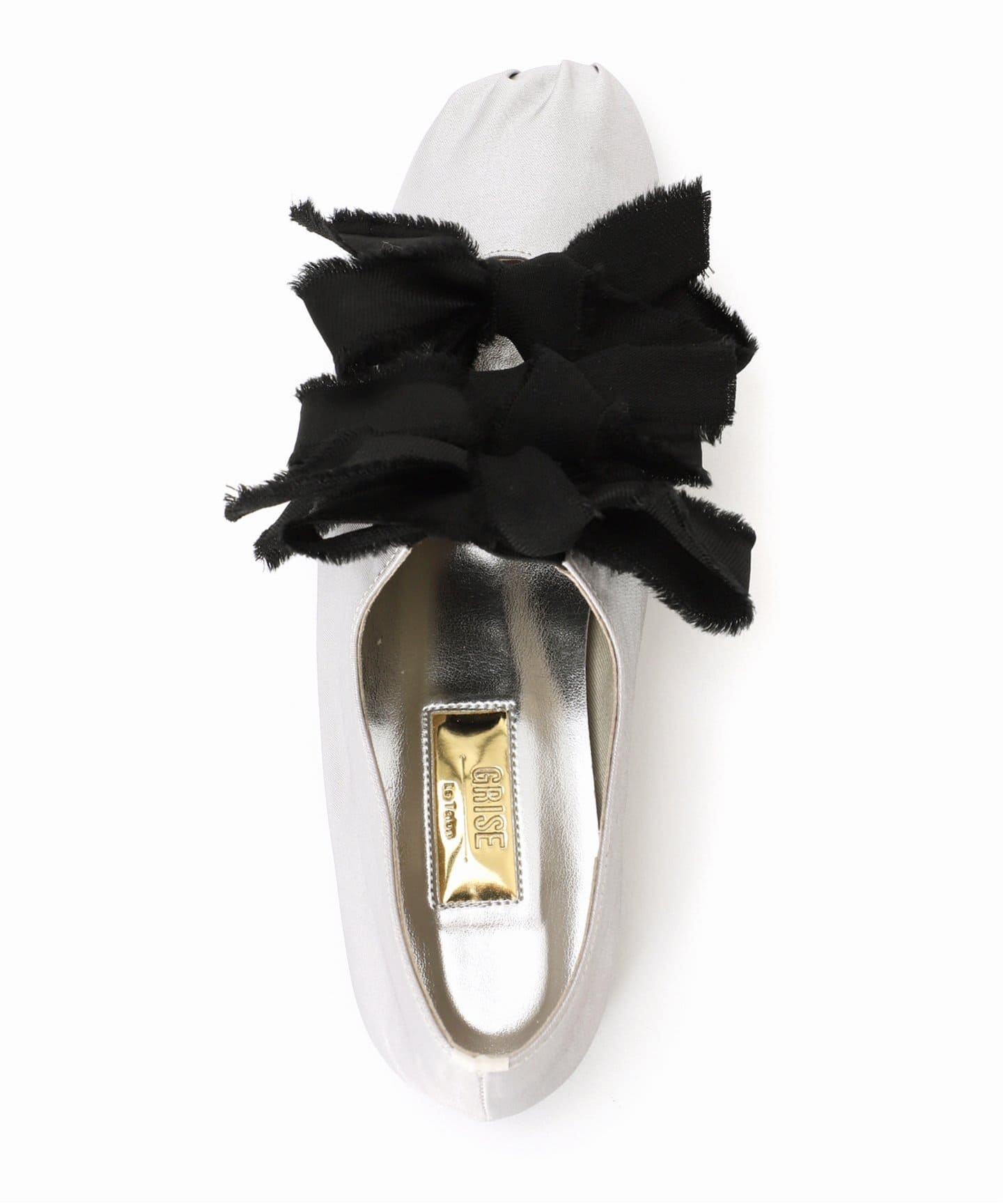 GRISEサテンリボンバレリーナ（フラットシューズ）｜LE TALON（ル