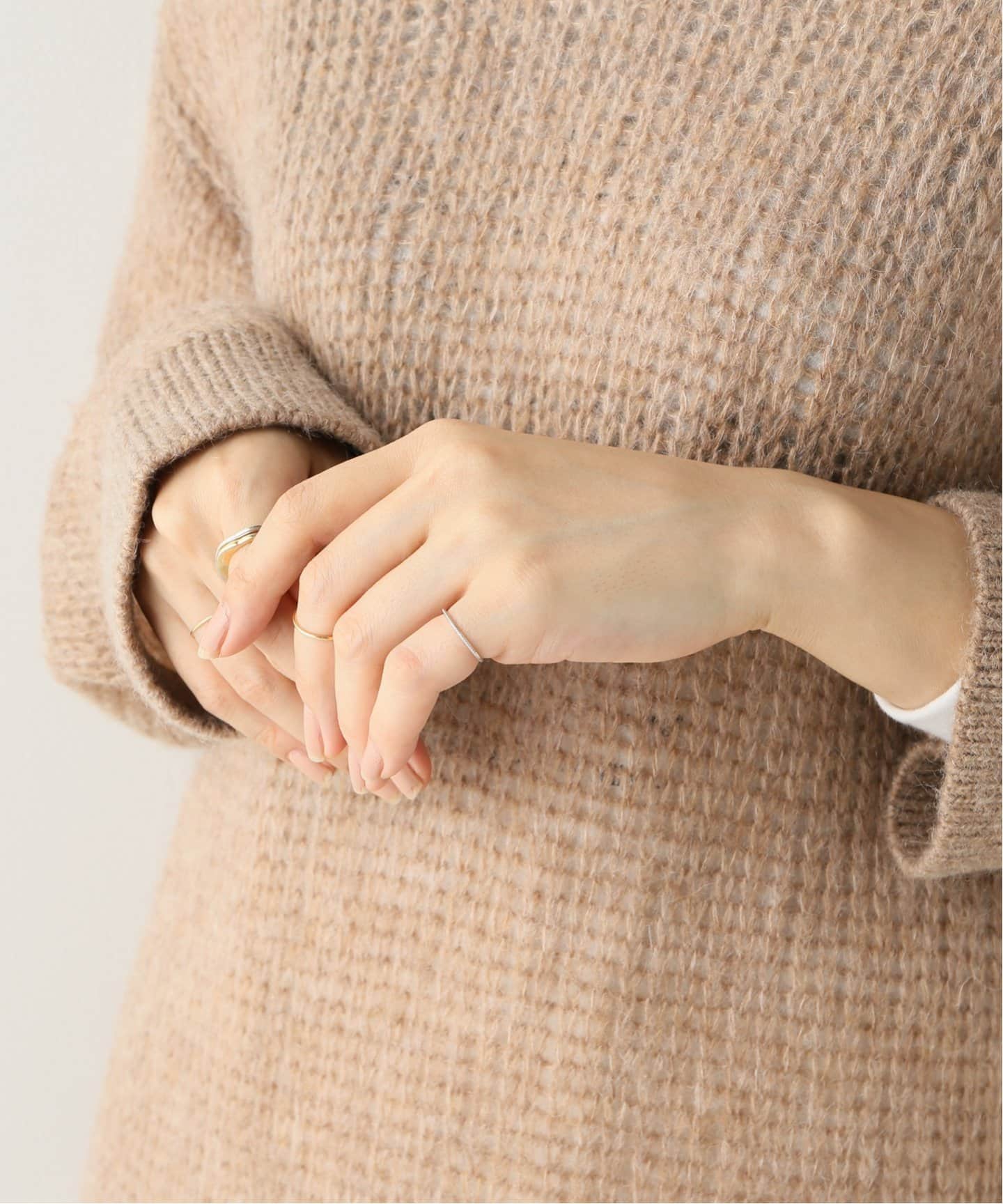 追加》シンプルピンキーリングミル打ちWG K10（リング）｜Lilas（リラ