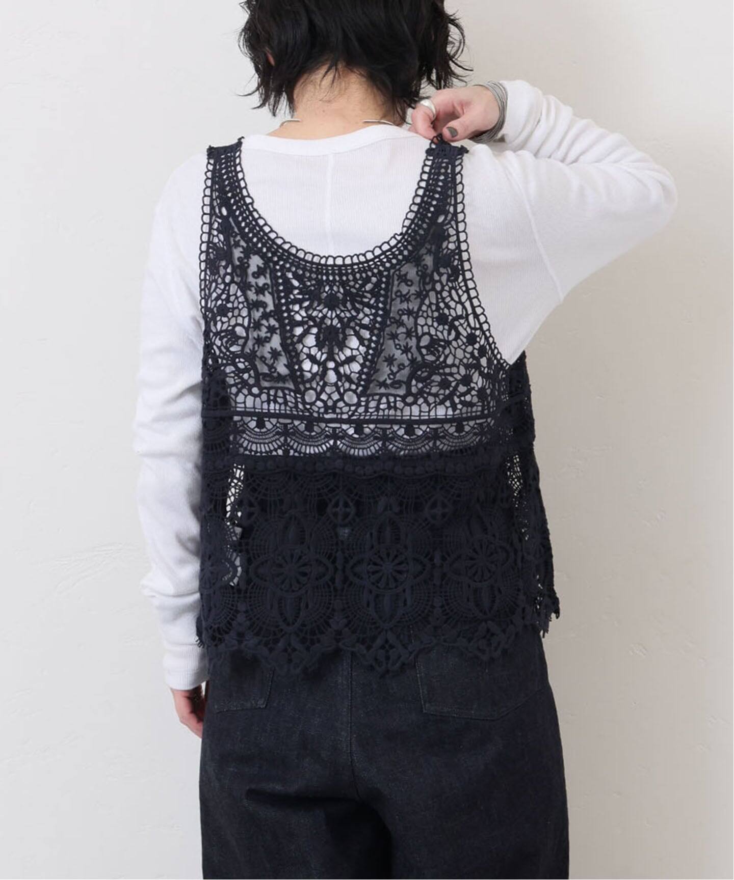 追加予約》レースMIXノースリーブブラウス（シャツ／ブラウス