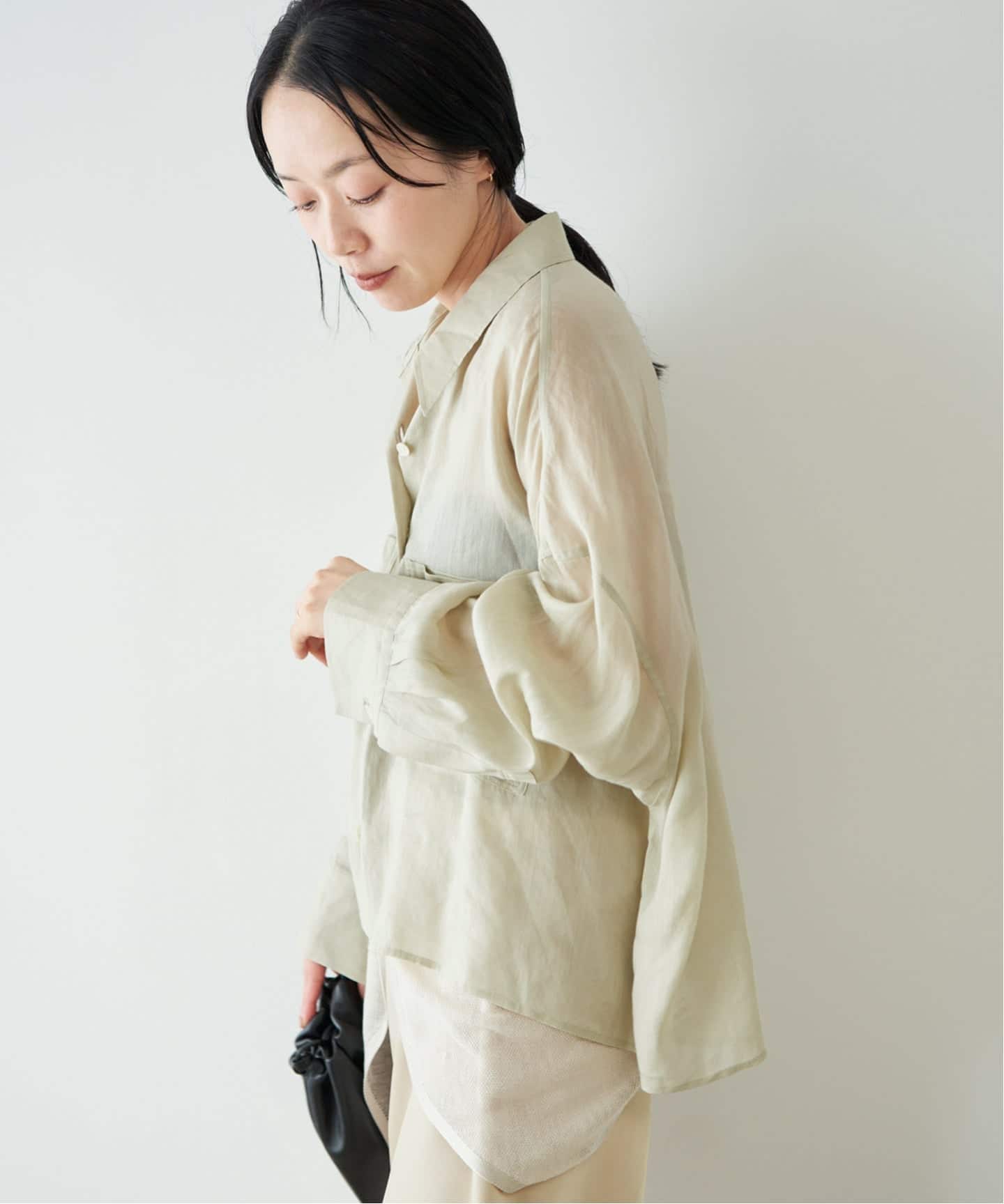 追加予約》RAMIE LYOCELL CROPPED シャツ（シャツ／ブラウス）｜Plage