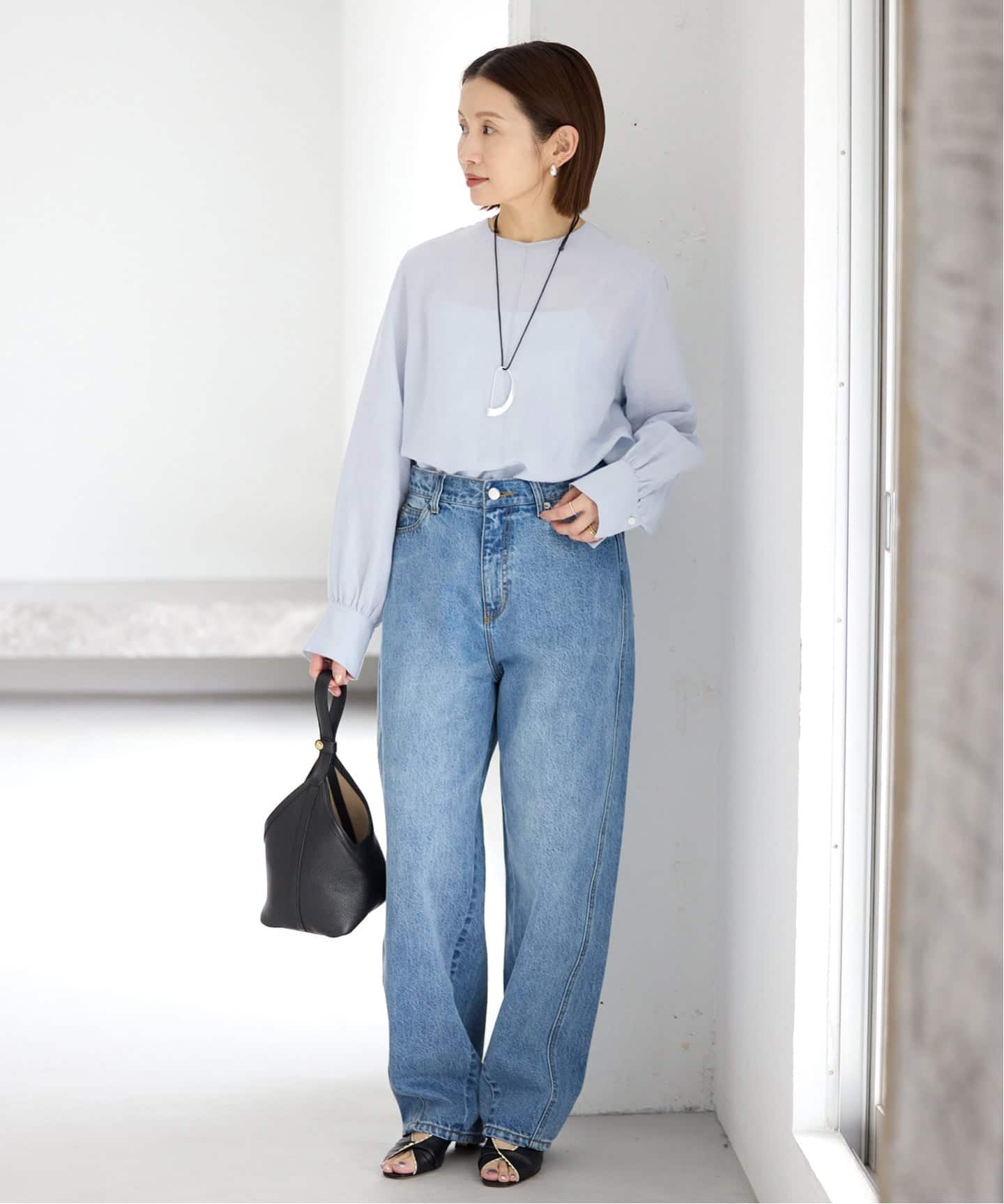 新色/WEB限定/追加2》ラミーリヨセルノーカラーブラウス（シャツ