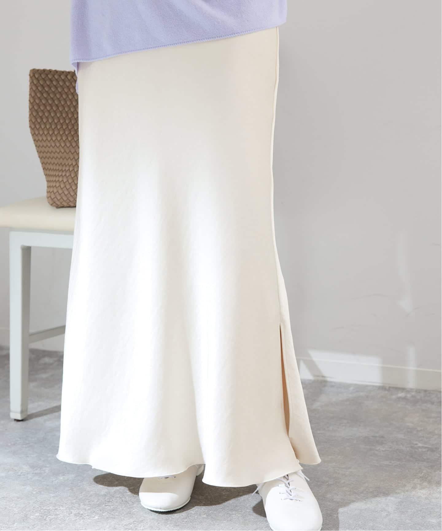 追加16》ダブルサテンスカート（ロング・マキシ丈スカート）｜IENA