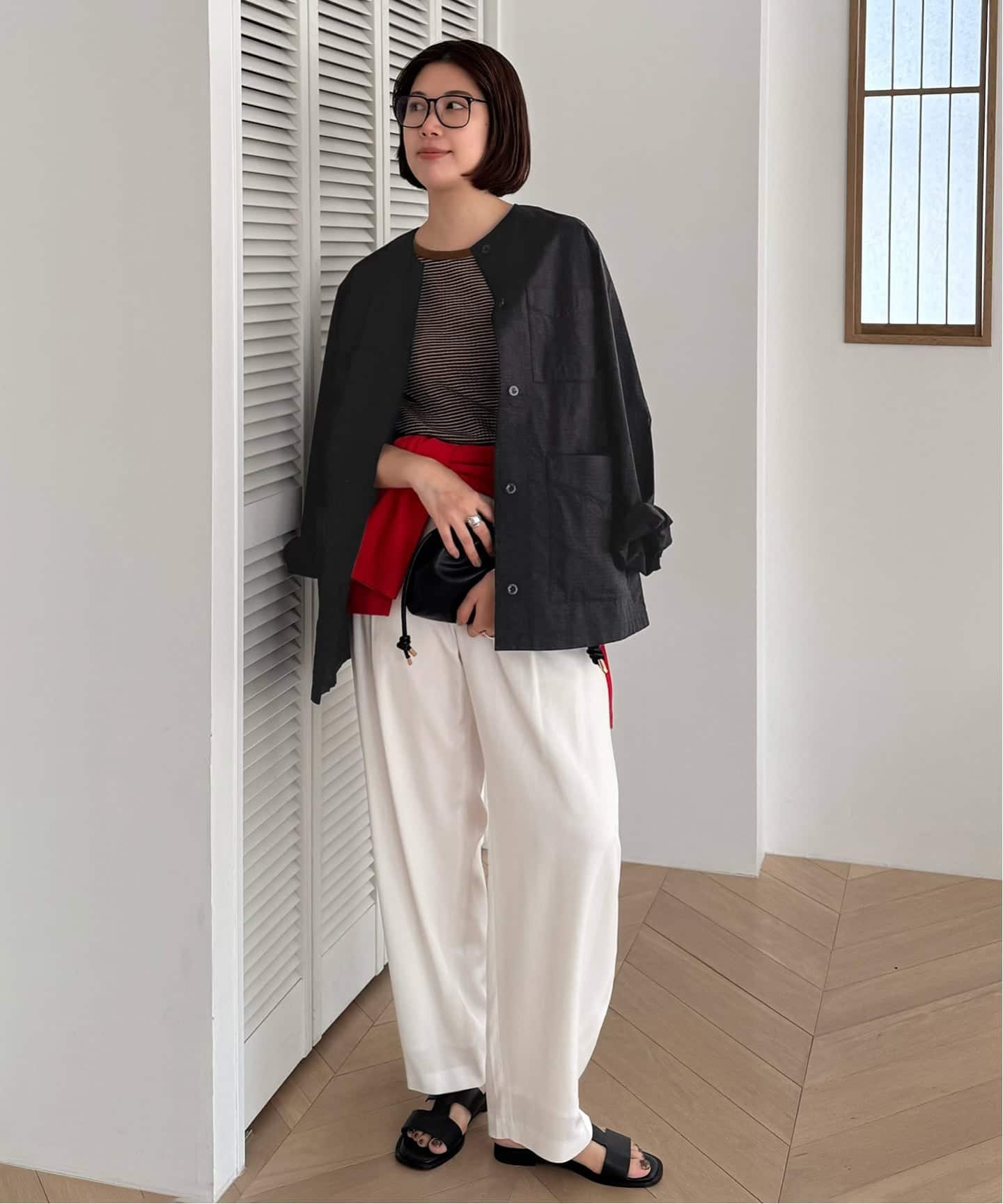 追加予約》ノーカラーサファリブルゾン（その他ブルゾン／アウター