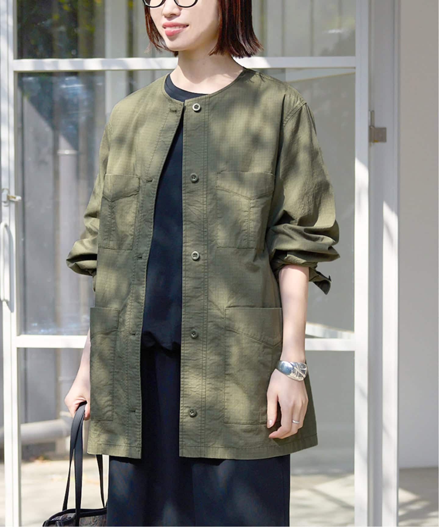 追加予約》ノーカラーサファリブルゾン（その他ブルゾン／アウター