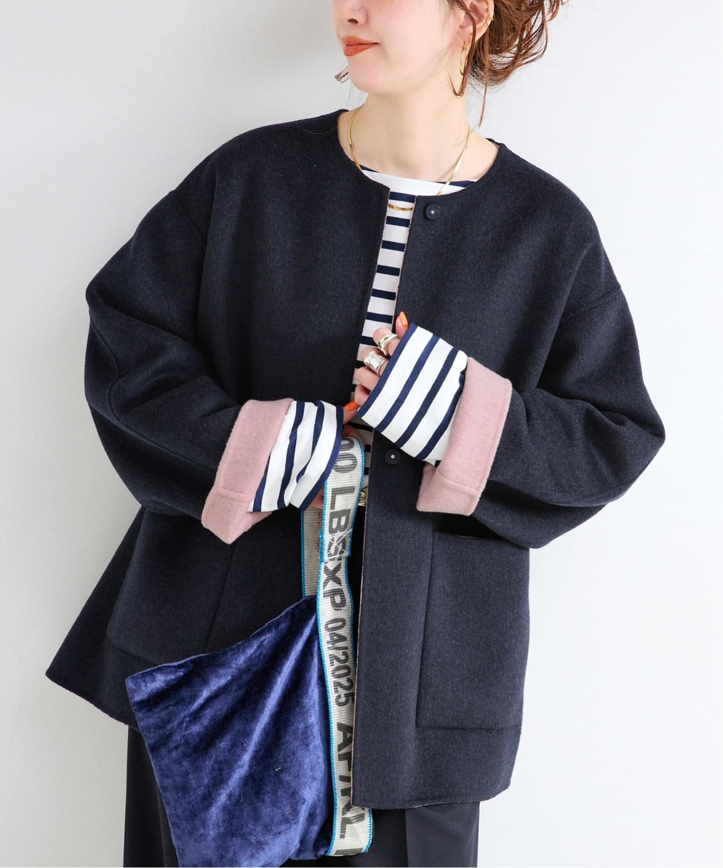 追加2》S120ブレンドショート丈リバーシブルコート（ノーカラーコート