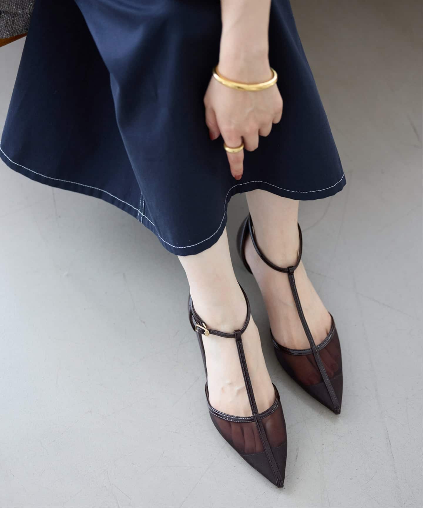 追加予約》3.5cmTストラップシアーパンプス（パンプス）｜LE TALON（ル