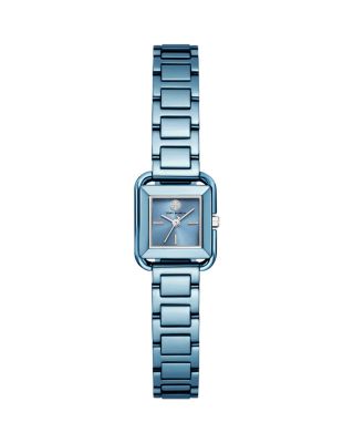 Tory Burch The Kira Square Small Three Hand Blue Stainless Steel